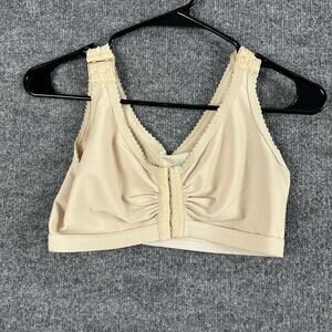 Marena Recovery Bra 34/36 Beige Front Hook Close Compression Adjustable